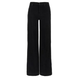 7 For All Mankind Black Cotton Flared Women's Jeans